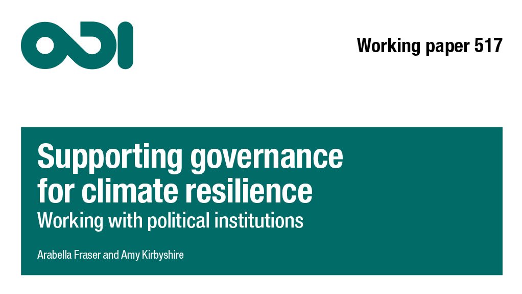 Supporting governance for climate resilience: working with political institutions