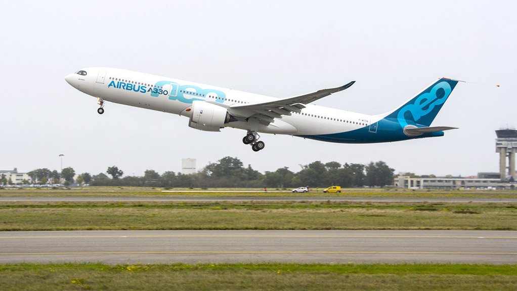 The first A330neo, an A330-900, takes off for the first time