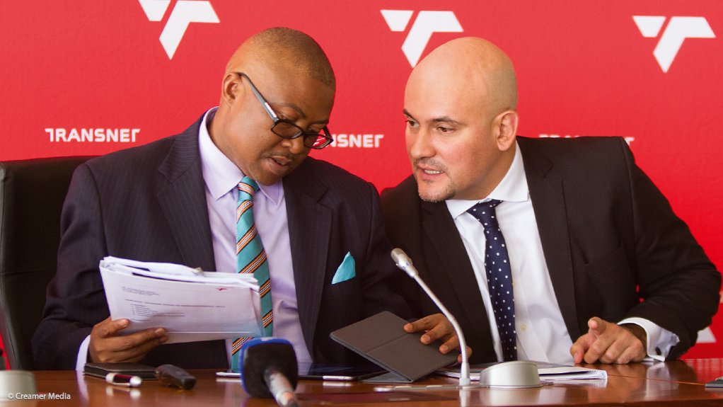Transnet CEO Siyabonga Gama and CFO Garry Pita