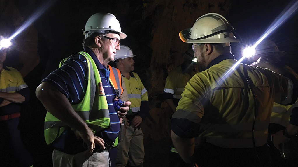 Randgold Resources CE Mark Bristow underground at Kibali