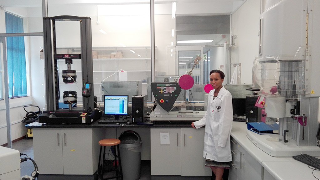 CSIR NCNSM polymer characterisation laboratory with CSIR polymer characterisation technologist Lesego Maubane