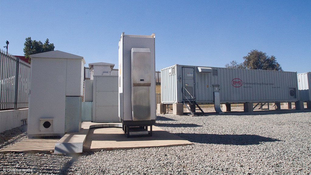 Eskom's battery energy storage test site at Rosherville, in Gauteng