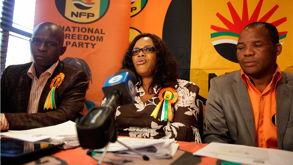 NFP leader Zanele KaMagwaza-Msibi (centre)