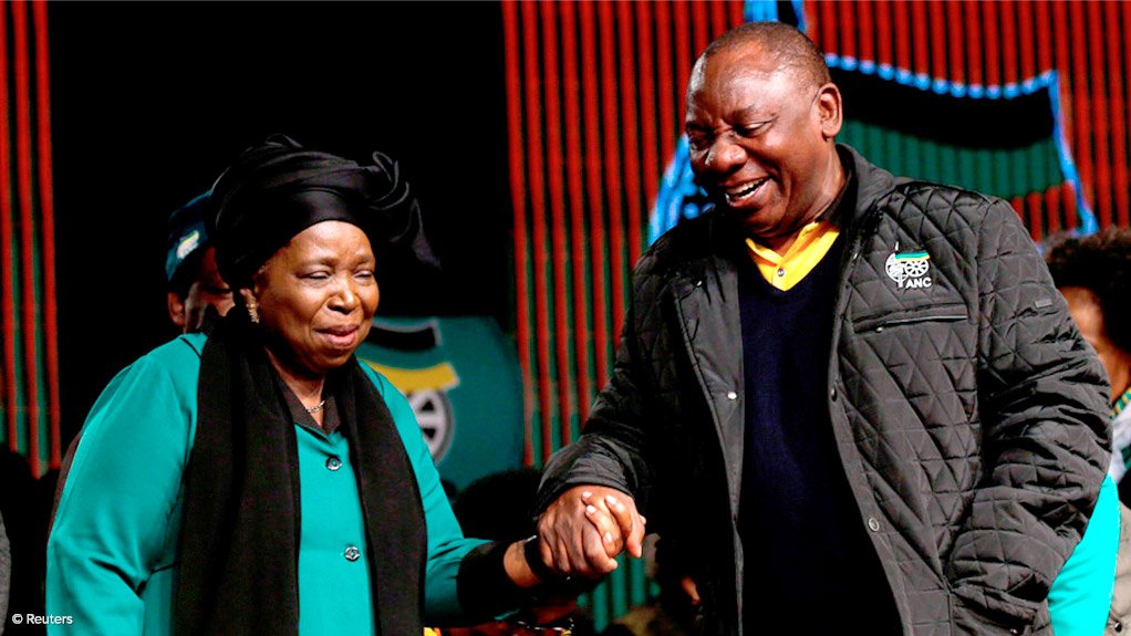 Nkosazana Dlamini Zuma and Cyril Ramaphosa