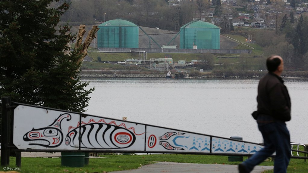 Kinder Morgan's Westridge Terminal, in North Vancouver, is seen from across the Burrard Inlet