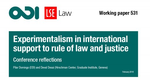 Experimentalism in international support to rule of law and justice