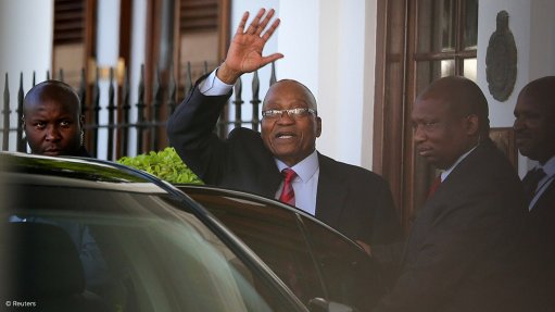 Zuma makes first public appearance after resignation