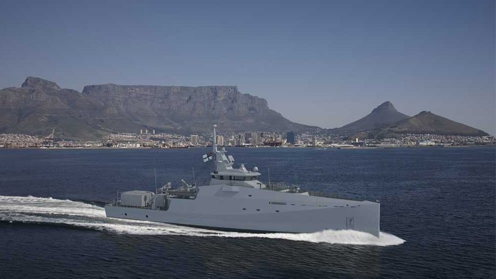 A computer-generated image of one of the Damen IPVs in South African Navy service 