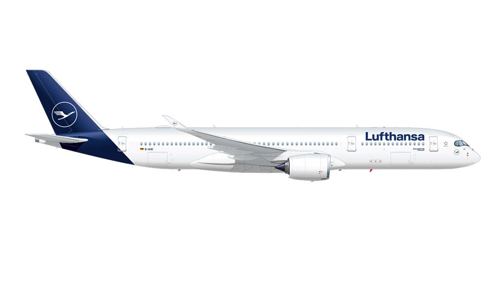 Artwork of an A350-900 in Lufthansa’s latest livery