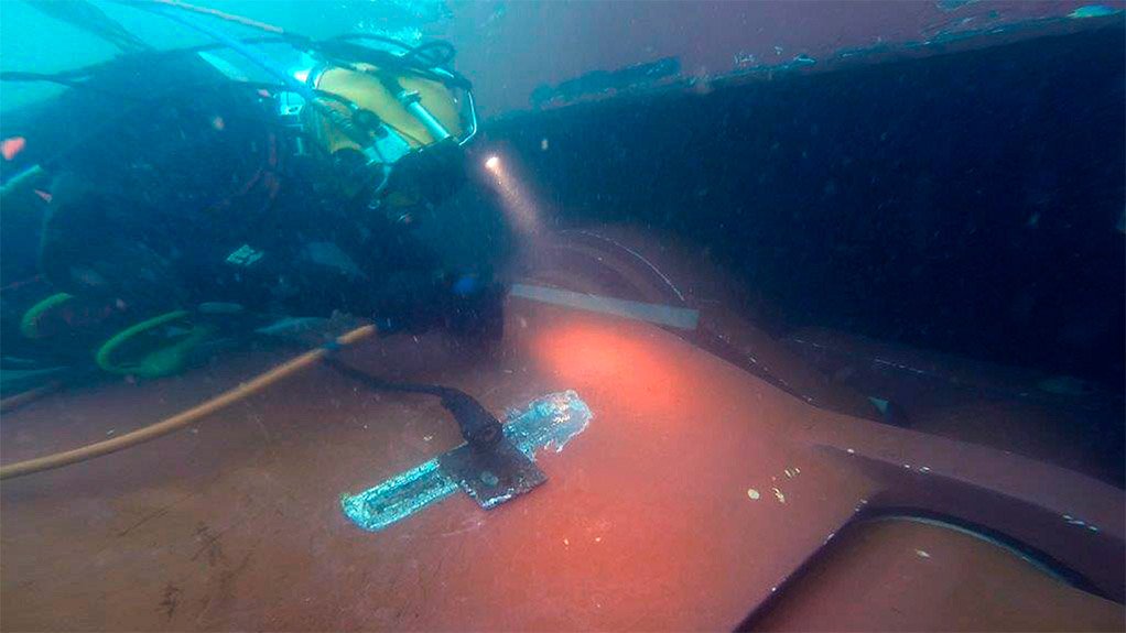 First underwater stabilizer fin replacement keeps luxury cruise liner on schedule