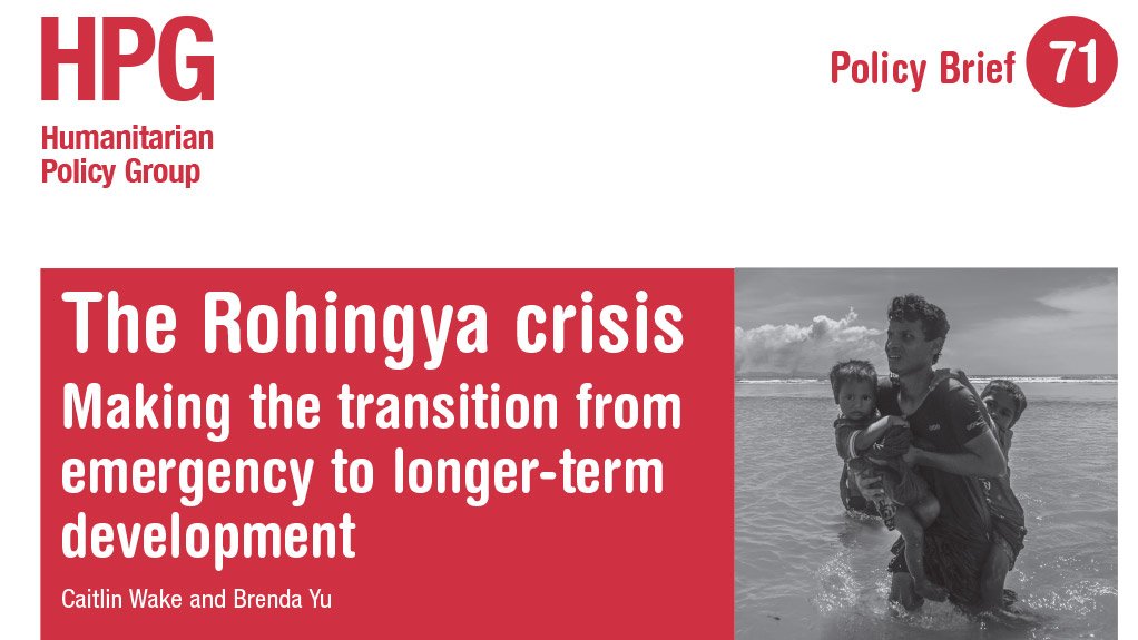 The Rohingya crisis: making the transition from emergency to longer-term development