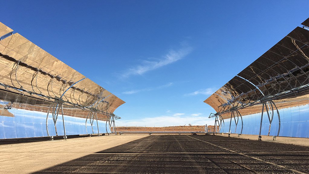 The 100 MW XiNa Solar One parabolic-trough CSP power station in the Northern Cape 