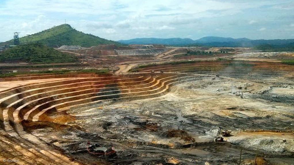 The KCD openpit gold mine, operated by Randgold, at the Kibali mining site in the Democratic Republic of Congo.