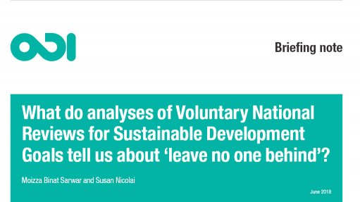 What do analyses of Voluntary National Reviews for Sustainable Development Goals tell us about ‘leave no one behind’?