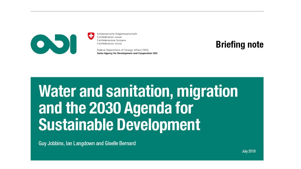 Water and sanitation, migration and the 2030 Agenda for Sustainable Development