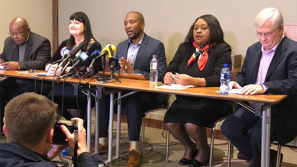 Mosiuoa Lekota, Jo-Ann Downs, Mmusi Maimane, Nonhlanhla Makhuba and Pieter Groenewald
