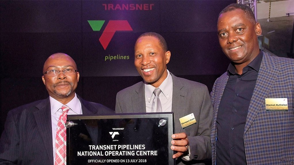 Transnet Group CEO Siyabonga Gama, TPL COO Sibongiseni Khathi and Transnet COO Mlamuli Buthelezi