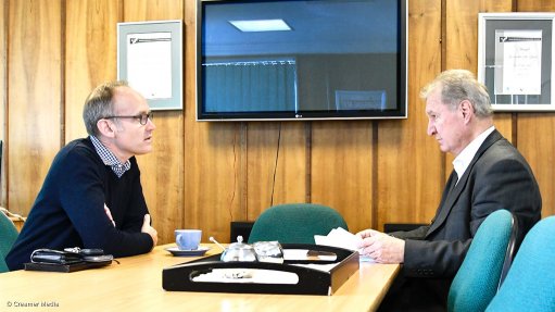CPP 12J MD Paul Miller (left) in conversation with Mining Weekly Online's Martin Creamer