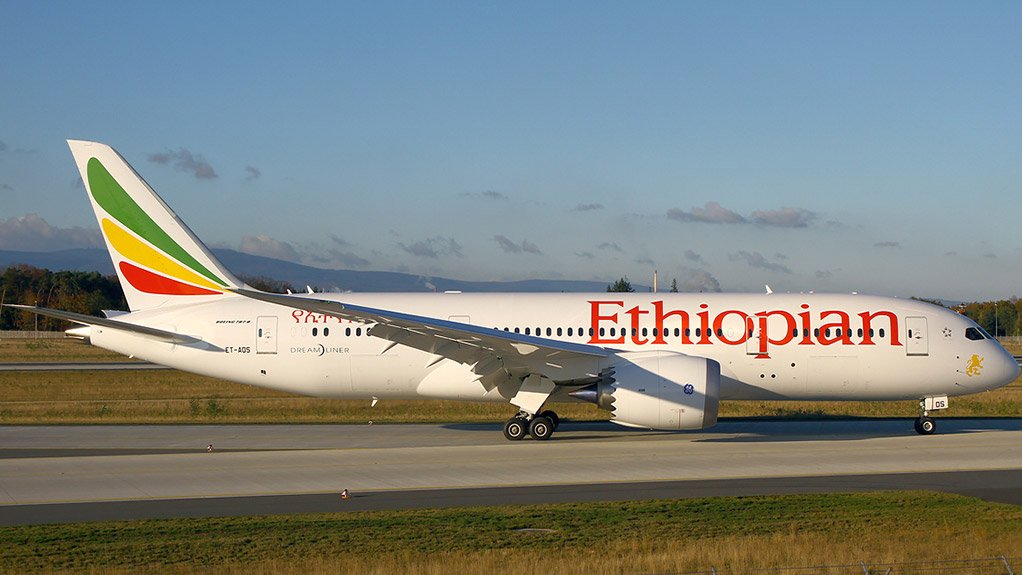 A Boeing 787-8 Dreamliner of Ethiopian Airlines