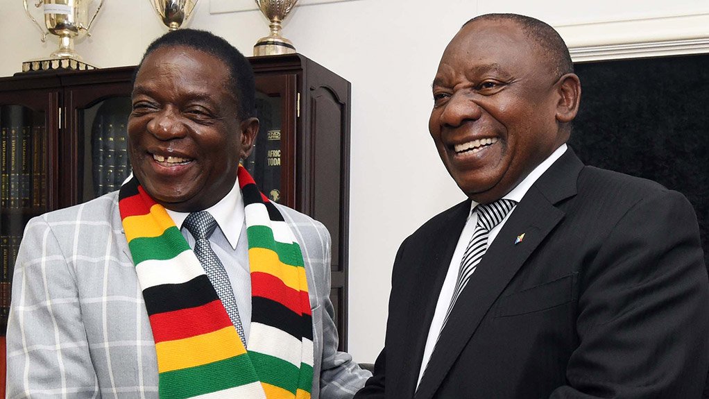 Zimbabwe President Emmerson Mnangagwa and South Africa's President Cyril Ramaphosa