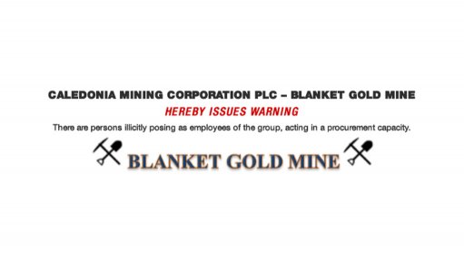 Caledonia Mining Corporation PLC – Blanket Gold Mine