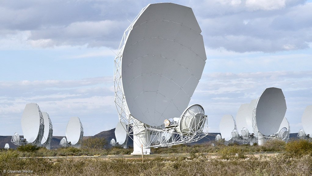 The MeerKAT radio telescope, located about 90 km from Canarvon in the Northern Cape