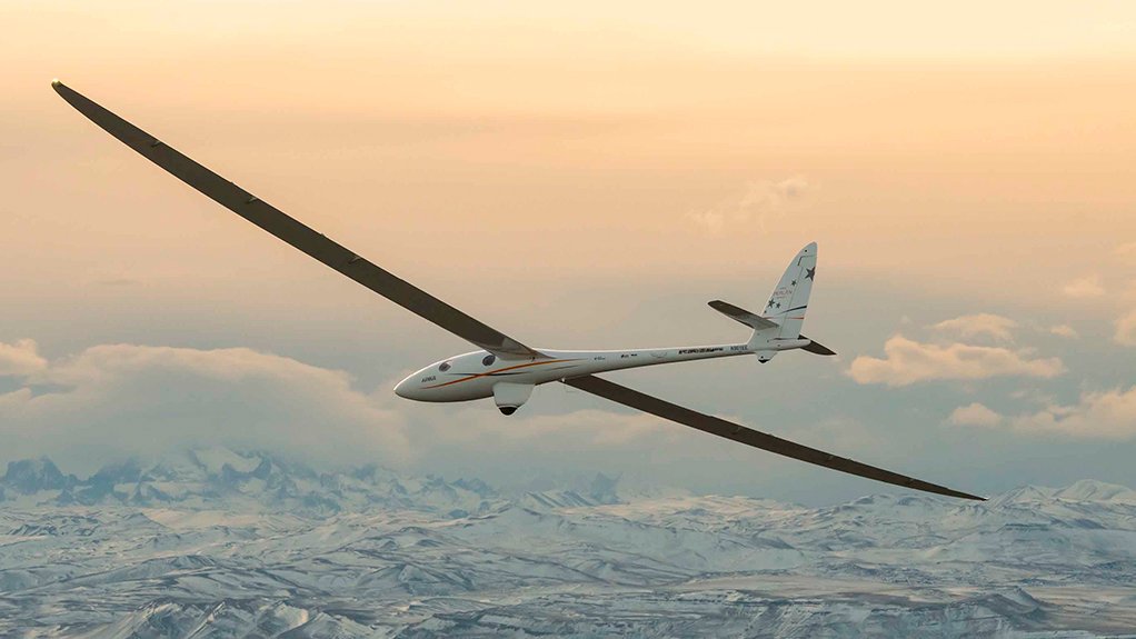 The Perlan 2 glider, at a lower altitude over the Andes