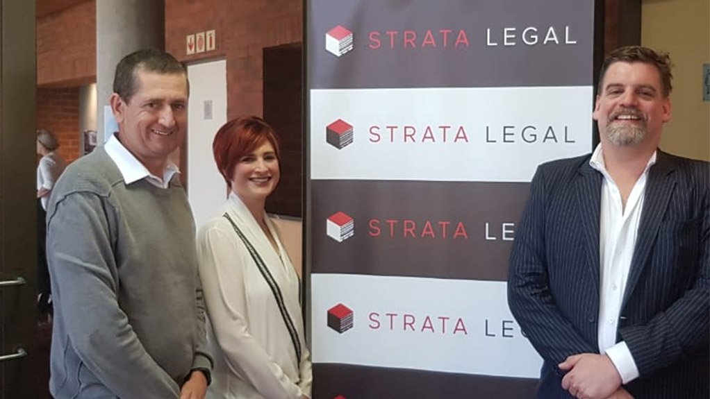 (Left to Right) Small Business Institute chairperson Bernard Swanepoel, specialist construction and engineering attorney Adine Abro and Strata Legal MD Brandon Irsigler