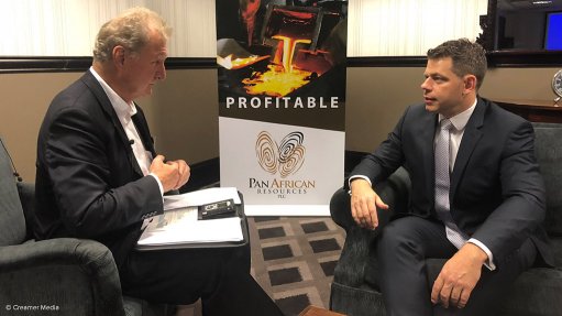 Pan African CEO Cobus Loots (right) interviewed by Mining Weekly Online's Martin Creamer