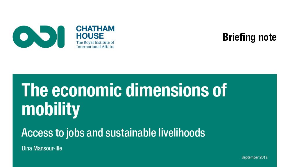 The economic dimensions of mobility: access to jobs and sustainable livelihoods