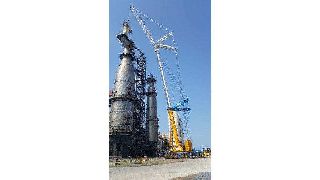 Concord Cranes supports refurbishment of 102-m-high digester jib crane