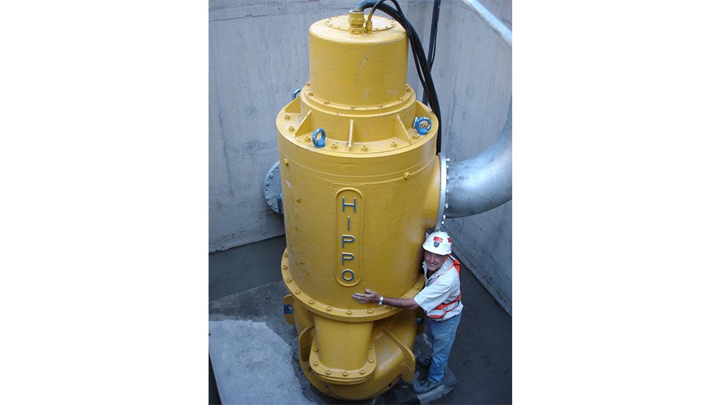 The   HIPPO Med/High Voltage; High Head High Volume Flameproof 
Submersible Slurry Pump