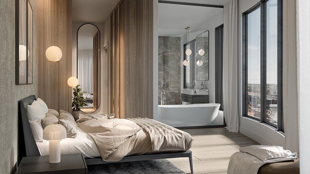 Artist's impression of the Ellipse Waterfall penthouse bedroom