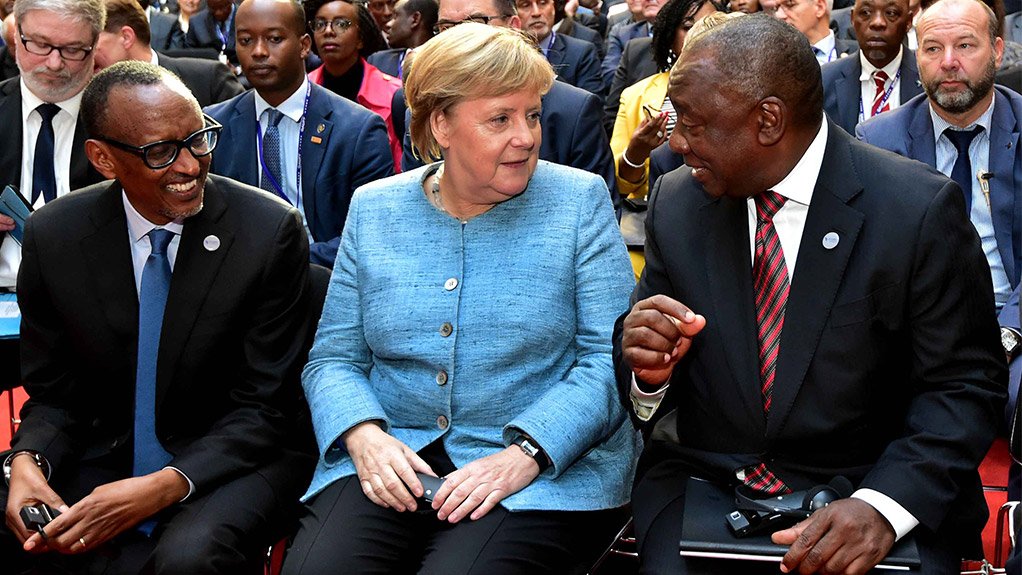 Rwandan President Paul Kagame, German Chancellor Angela Merkel & President Cyril Ramaphosa 