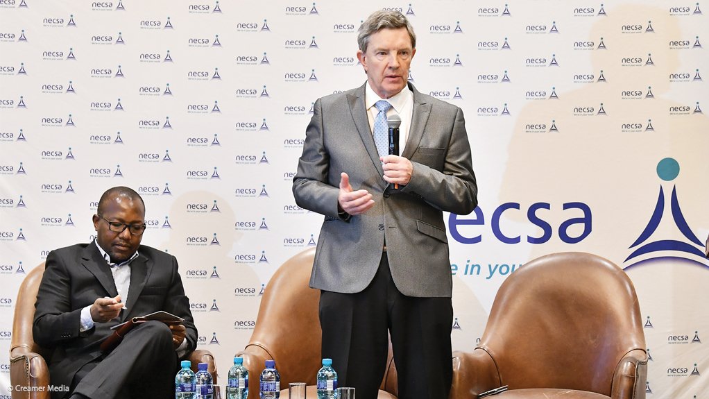 (Left) Necsa CEO Phumzile Tshelane and (Right) Necsa board chairperson Kelvin Kemm