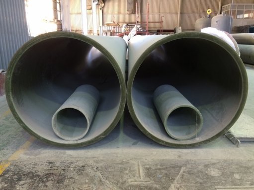 GREATER DIAMETERS
Glass-reinforced plastic pipes can be manufactured at greater diameters and at a lower cost than high-density polyethylene pipes
