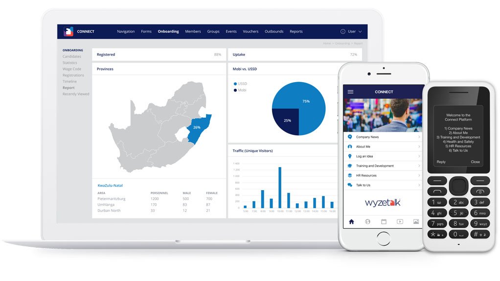 MINE SITE COMMUNICATION 
Wyzetalk currently serves 21 companies – ten of which are large mining houses – and caters to 200 000 individual users
