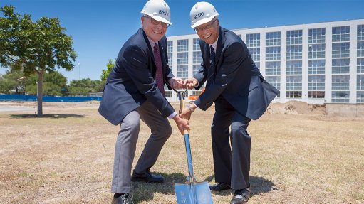 SU Vice-Chancellor Professor Wim de Villiers and Professor Jimmy Volmink at the sod-turning ceremony