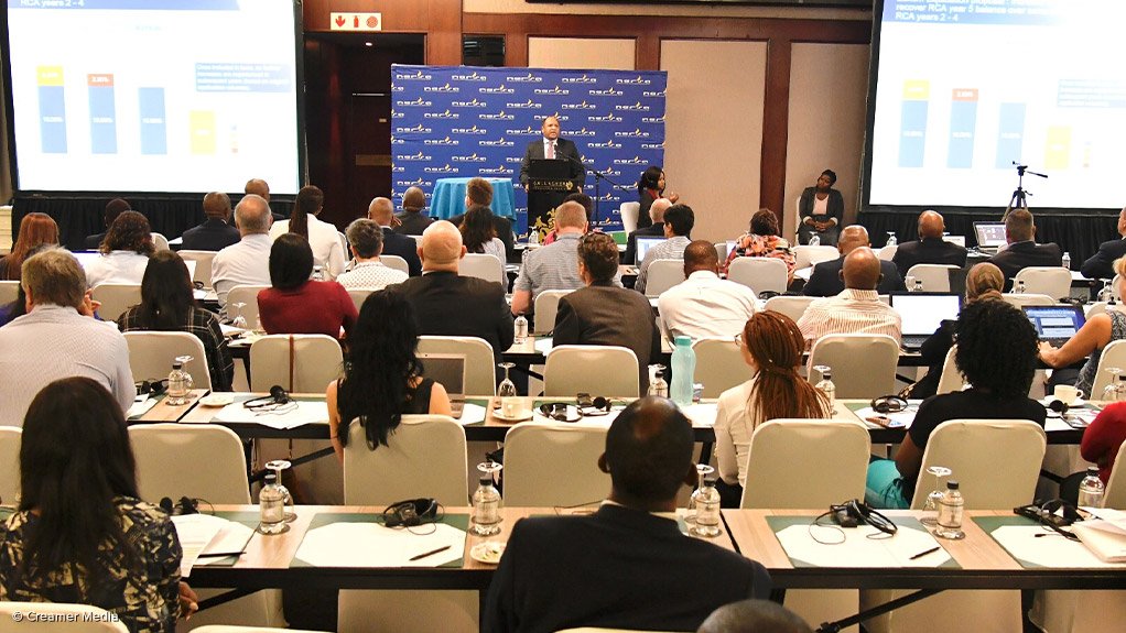 Eskom CFO Calib Cassim presents during the Gauteng leg of Nersa hearings at which business, labour and civil society gave Eskom’s application a hostile reception