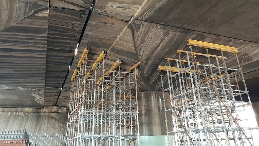 Damage to the underside of the Selby section of the M2 bridge