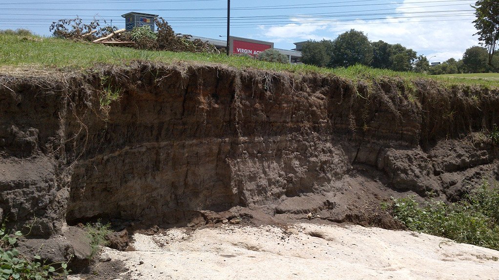 RIVERBANK EROSION Severe erosion is taking place in South African rivers, with sheer walls and embankments a sure sign of material being washed downstream 
