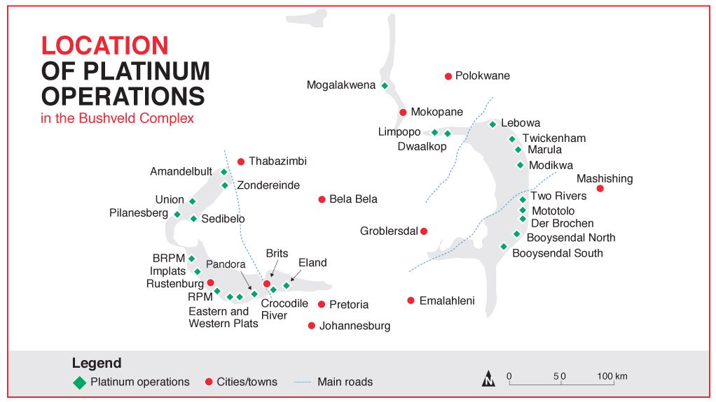 South Africa's platinum group metals mines