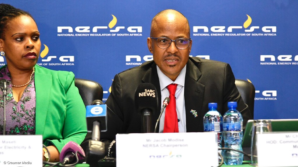 Nersa regulatory member for electricity and piped gas Nomfundo Maseti and Nersa chairperson Jacob Modise