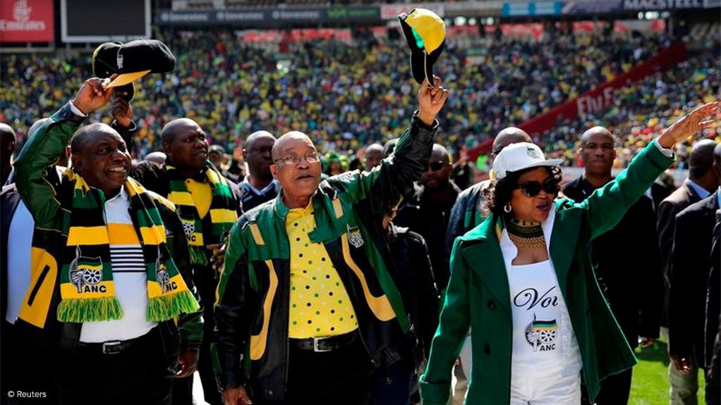 ANC President Cyril Ramaphosa, Former ANC President Jacob Zuma, former ANC chairperson Baleka Mbete