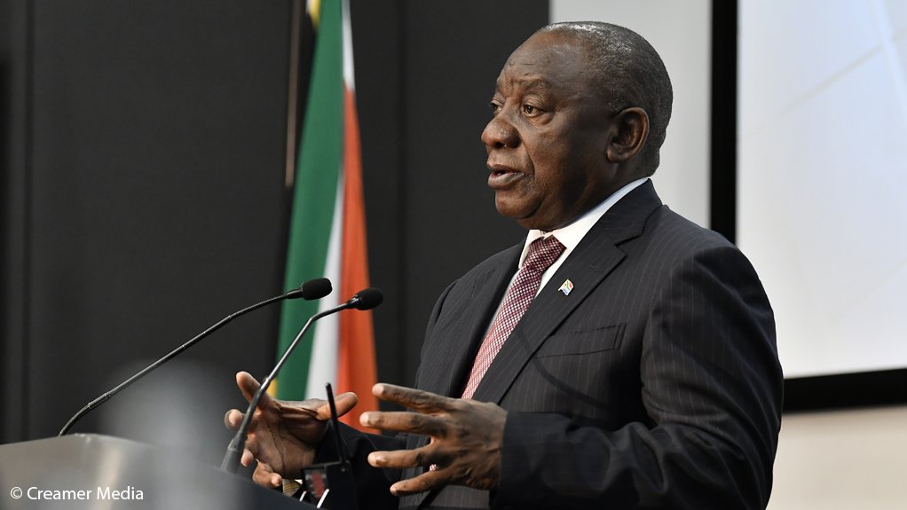 President Cyril Ramaphosa speaks during the Business Leadership Connect and SME Fund SA launch in Johannesburg