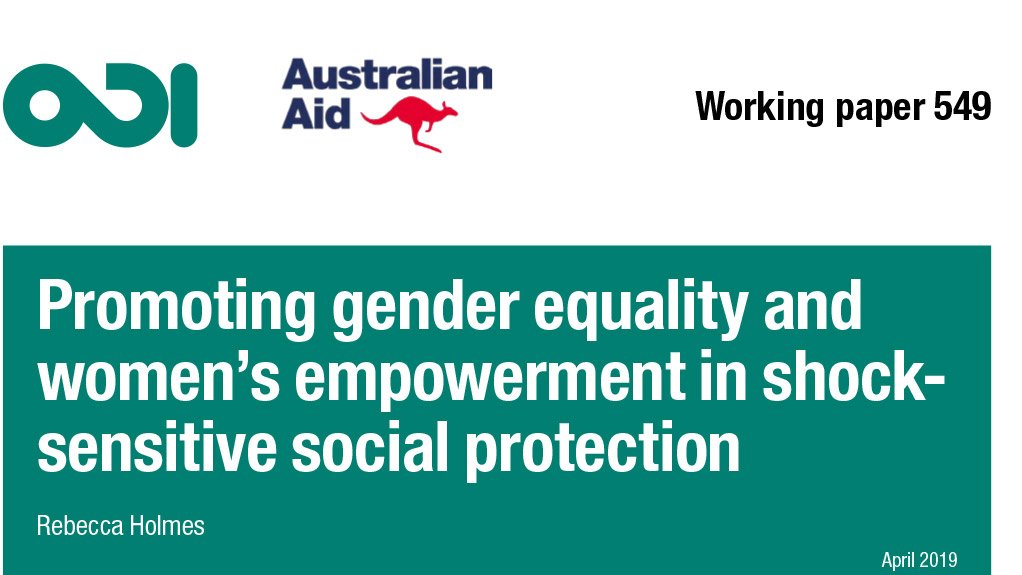 Promoting gender equality and women's empowerment in shock-sensitive social protection