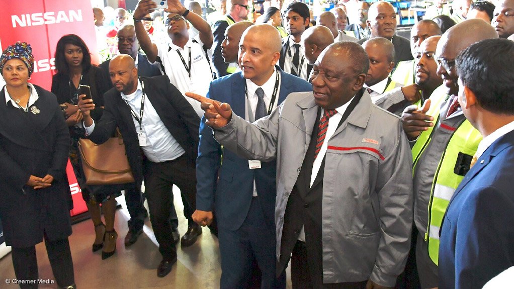 President Cyril Ramaphosa tours Nissan's Rosslyn plant