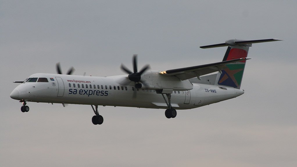 A Bombardier Q400 airliner of SA Express