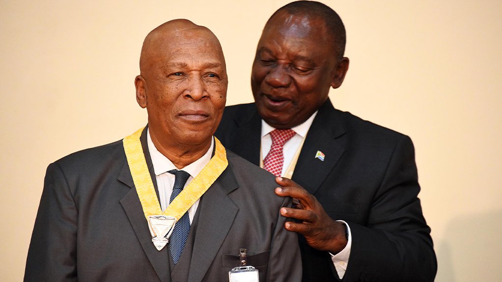 President Cyril Ramaphosa bestows the Order of Luthuli in Silver to Brigadier General Velaphi Msane