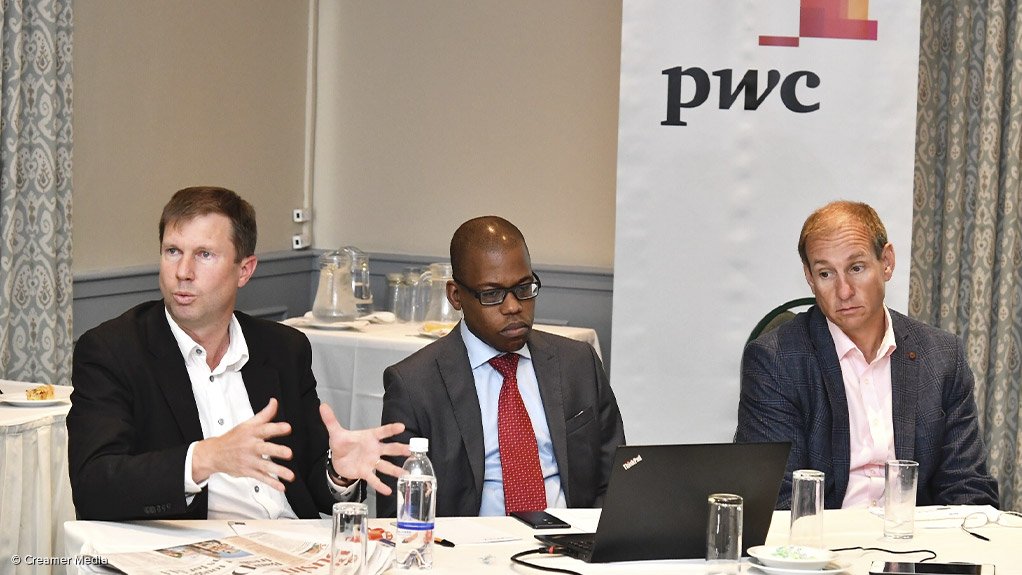 (Left to Right) PwC assurance partner Andries Rossouw, PwC director Sizwe Mtetwa and PwC Africa energy utilities and resources leader Michal Kotzé